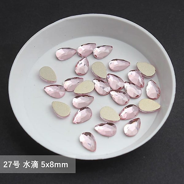 Tukku Vaaleanpunainen Multi Style Tasainen Selkä Kynsi Strassikivi Erikoismuotoiset kristallit Nail Art Stones 3D Henkilökohtainen koristelu 27-100pcs