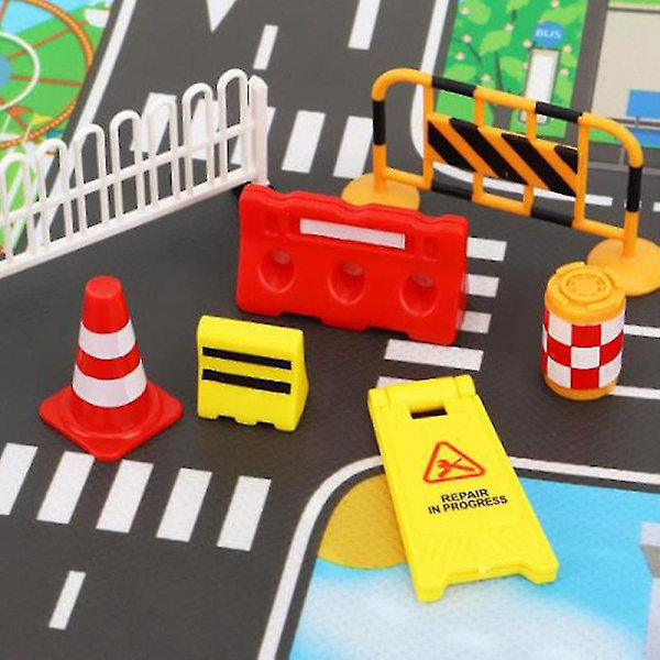 Hhcx-4pcs/pack Car Accessories Road Sign Traffic Model Creative Toy Diy City Parking Script Educational Toys For Kids Game Gift A5