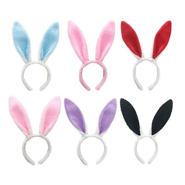 Sød kanin øre pandebånd påske voksne børn rekvisitter Plys hårbånd Bunny ear hårbånd Fest kostume dekorationer Hårtilbehør lilla hvid purple white