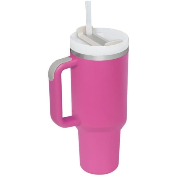 Kahvallinen juomalasi 40 oz olkikansi, 304 vesipullo (Barbie Pink)