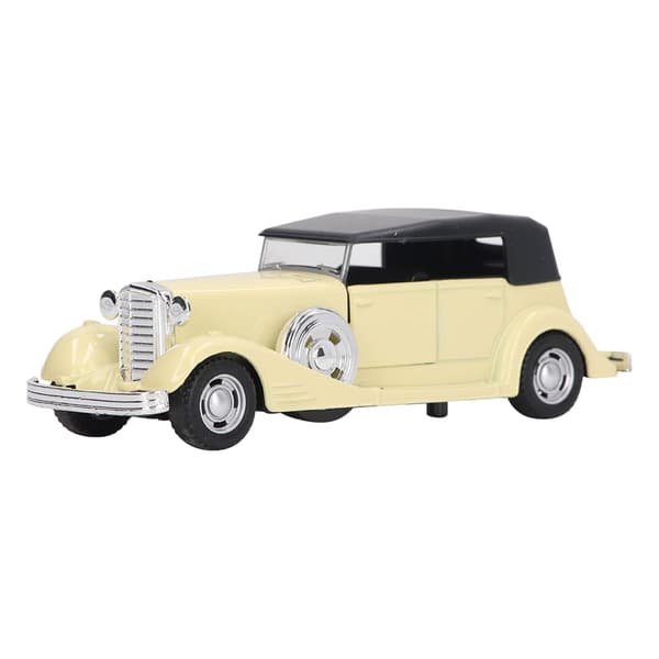 1 32 Klassisk Vintage Legering Bilmodell Antik Pullback Leksak med Öppningsbara Dörrar Beige
