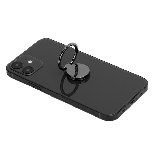 360° roterende metal fingergreb telefonholder til magnetisk bilmontering - blank sort