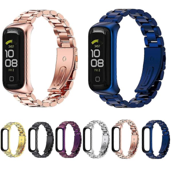 【BQ】Udskiftning af urrem i rustfrit stål til Galaxy Fit 2 - Holdbar metalrem Silver