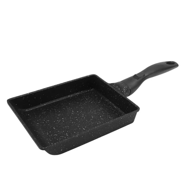 Tykkere stekepanne i aluminiumslegering med non-stick, rektangulær form, for steking av biff, eggerull