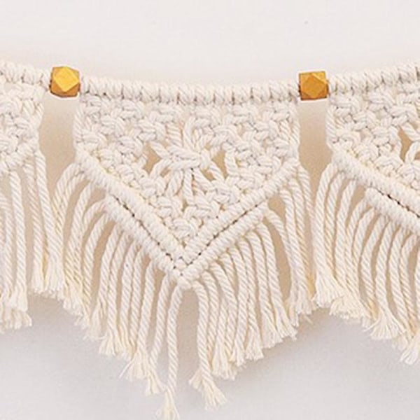 Macrame Frynsede Vævet Tapestry Wall Home Decoration Stue Soveværelse Sengegavl Væg beige