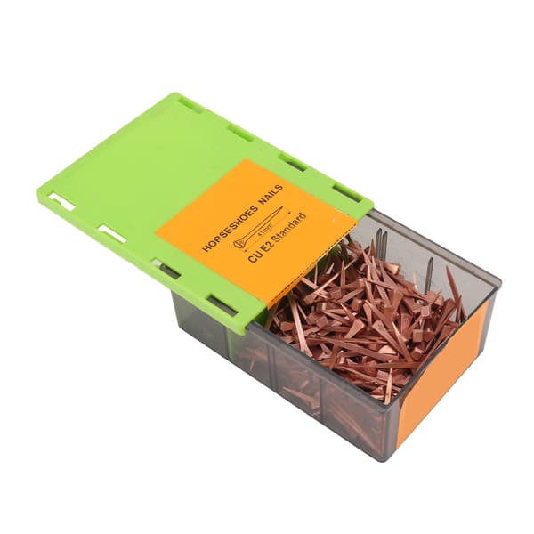 250 st Kopparpläterade Hästskosöm E2 41mm 1.61in Plastlåda Boskapsskoning
