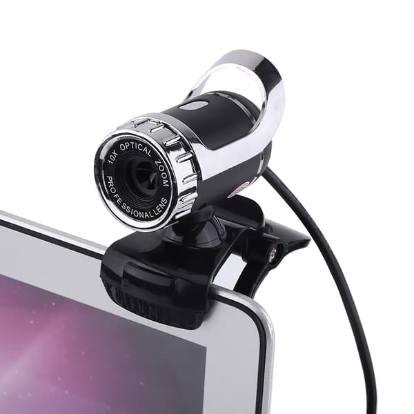 HD 360° roterande webbkamera med inbyggd mikrofon - Silver