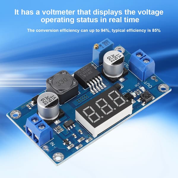 DC 4.5V 32V til 5-55V Justerbar Boost Converter Modul Med Voltmeter Display