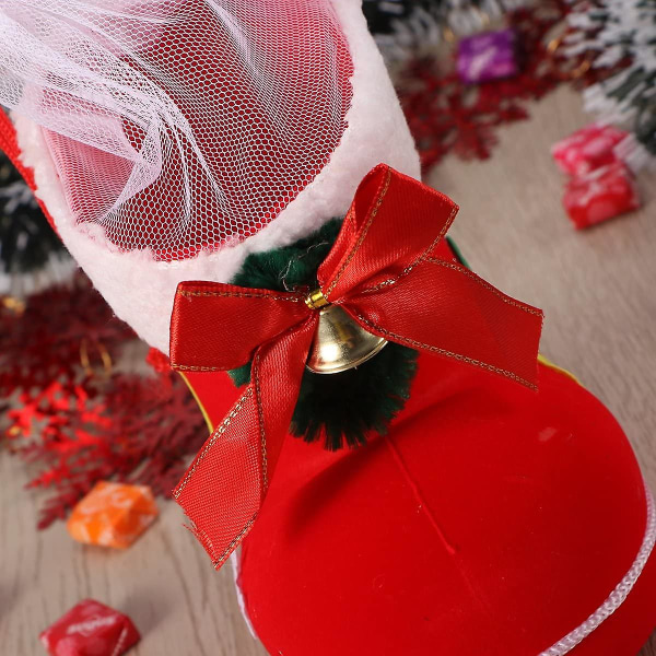 Tinksky Juldekorationer Jultomten Snögubbe Godissockor Hållare Påse Dragsko Presentväska Goodie Bag Xmas Strumpa Hängande julgran