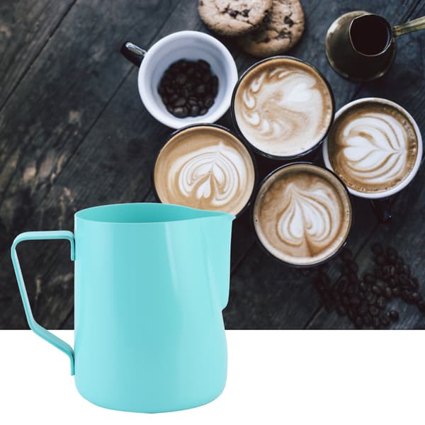 Mælkekande i rustfrit stål 600 ml blå Latte Art kaffetilbehør