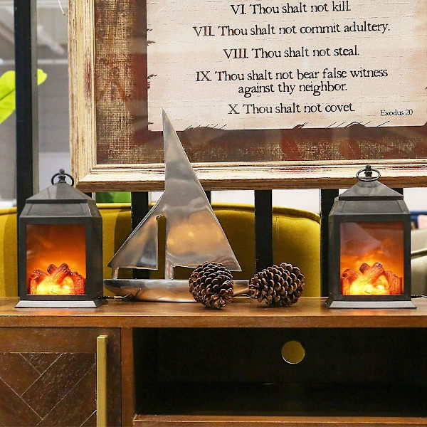 Fireplace Lamp and Battery Operated 6-Hour Timer, Includes Desktop Fireplace Lamp, Indoor/Outdoor Fireplace Lamp, 16*14*27CM