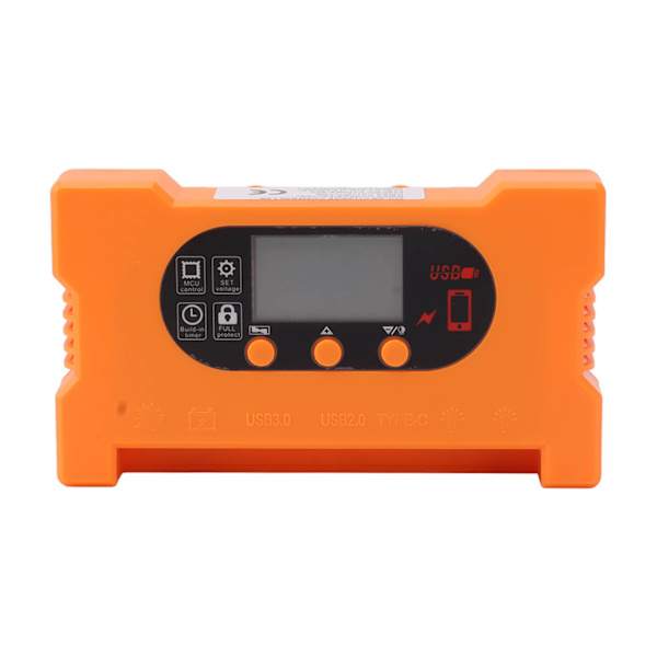 Solar Charge Controller 12V 24V Dual USB Type C Hurtig Opladning Solpanel Batteri Regulator med LCD Display 30A