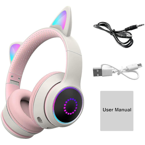 Headset Trådlöst Bluetooth Headset-rosa Grey