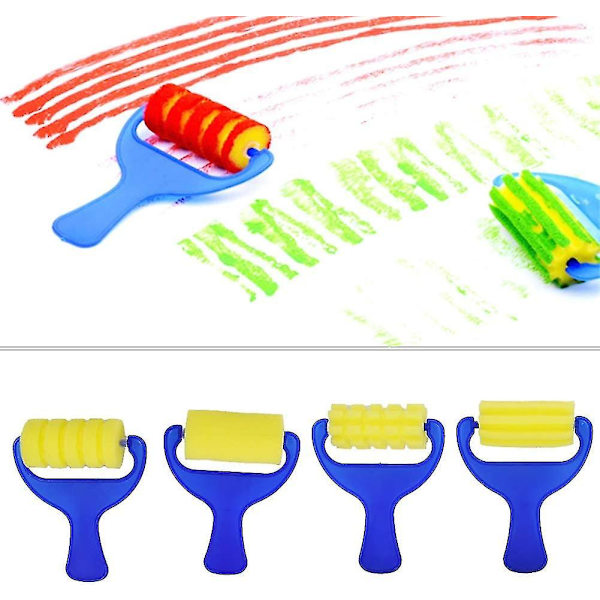 12 st Sponge Paint Borstar Kit Barn Målarsatser Barn Barn Ritleksaker För Barn Tidig gör-det-själv-inlärning Målning För Barn Seal Sponge D