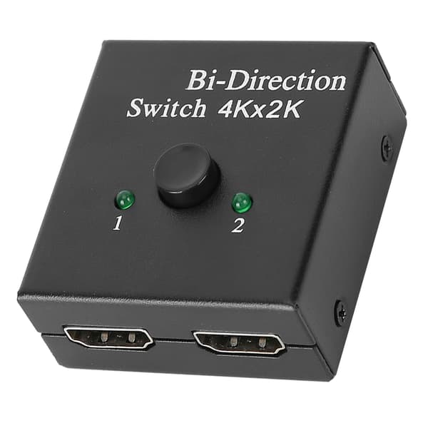 BiDirectionel Konverter HDMI Switch HDMI Splitter Video 1 Input 2 Output Adapter (Sort)