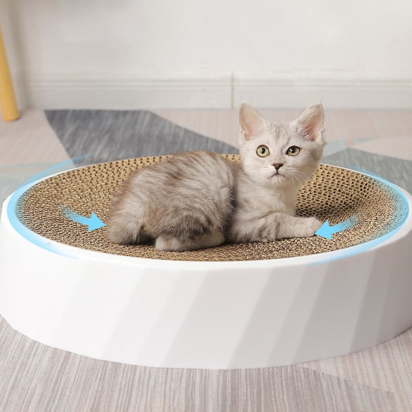 Cat Scratching Board Multifunktionellt reptåligt Kattunge Kattunge Skrapleksak Pet Scratcher Husdjurstillbehör Stad White