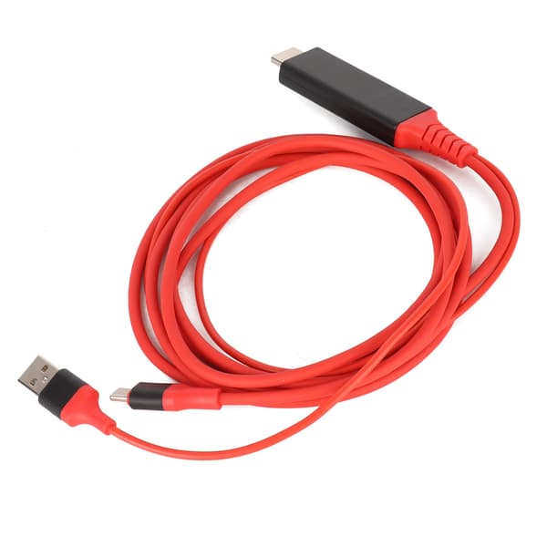 Type C til HDMI Adapter USB 3.1 Telefon TV Opladerkabel Rød