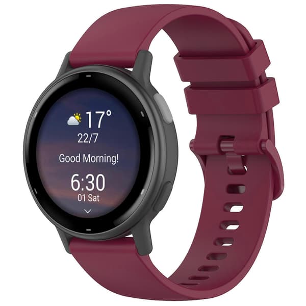 【BQ】For Garmin vivoactive 5 Silicone Strap 20mm Quick Release Replacement Band Wine Red