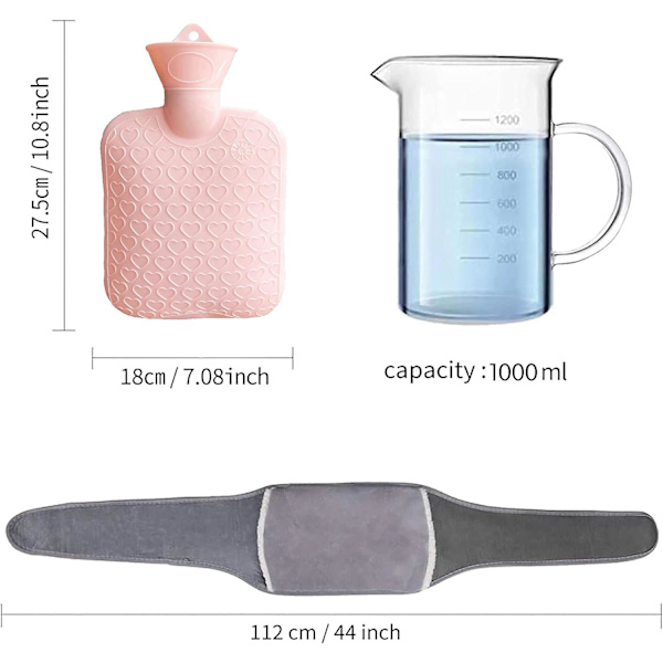 Varmvattenflaska Vintervarmvattenpåse för handmidja Handvärme Grey
