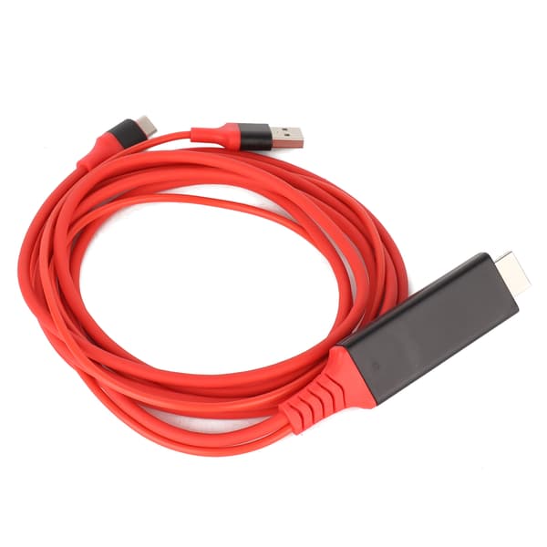 Type C til HDMI Adapter USB 3.1 Telefon TV Opladerkabel Rød