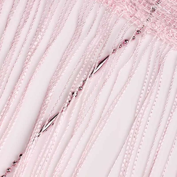 1x2m Romantisk Enfärgad Fringe Beads Kedjedörr Gardin String Drape Black