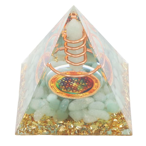 Orgonit Pyramide Krystal Energi Generator 6cm Sten Kobber Håndlavet Pyramide Dekor til Positiv Energi Meditation