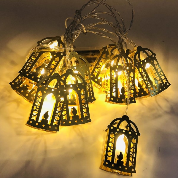 Eid Mubarak Star Moon Led String Lights Ramadan Kareem Til boligudsmykning Islamisk Muslim Festival Festartikler Eid Al-fitr E 1.65M 10LED
