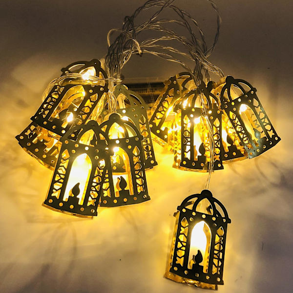 Eid Mubarak Star Moon Led valot Ramadan Kareem kodin sisustamiseen Islamic Muslim Festival Party Tarvikkeet Eid Al-fitr E 1.65M 10LED