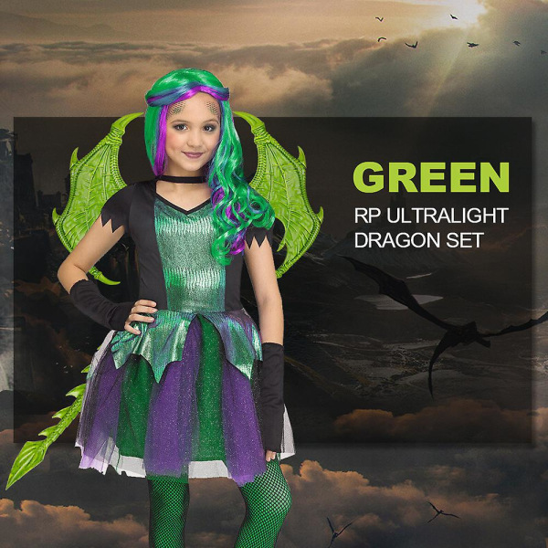 Halloween Dragon Set Kids Party Dekoration Dragon Mask dark green