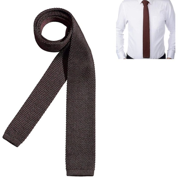 1stk Strikket Stoff Tie Knit Tie Slips Vaskbar Smal Jersey Solid