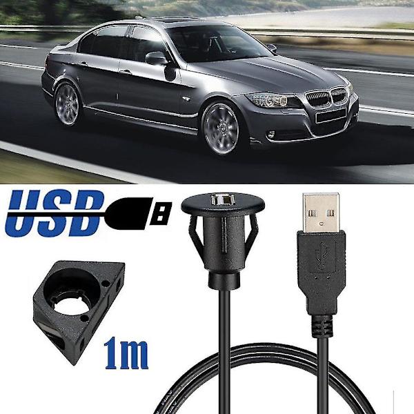 1m/3ft Car Dash Board Mount USB 2.0 Hane Till Hona Socket Panel förlängningskabel Black