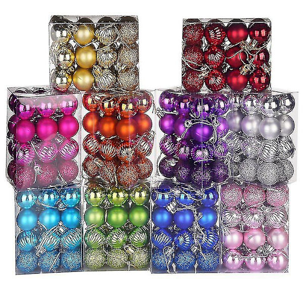 24 stk Juleballer Ornamenter Til Jul Juletre Snuttefri juletrepynt Stor hengende ball Navy blue