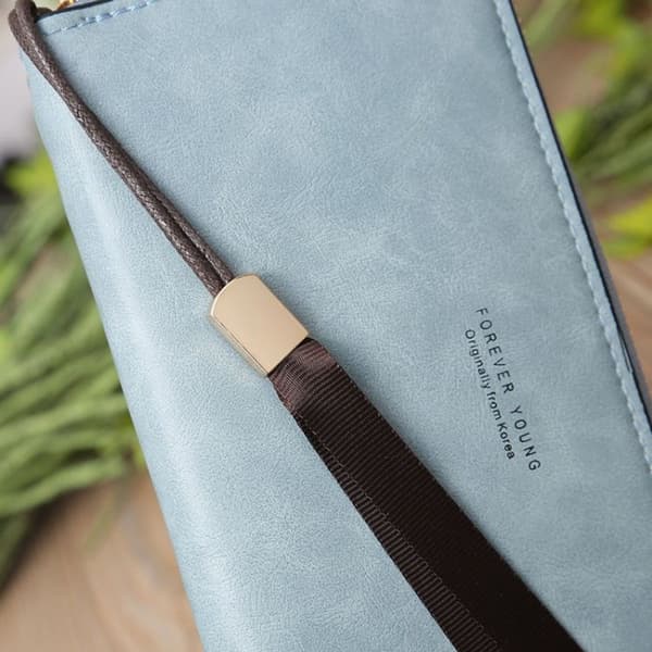 [BQ]BQ-Mat Lang Pung Dame Pung Clutch Taske Lynlås (Sort)