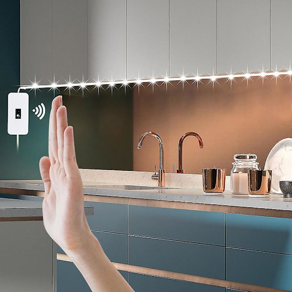 Dc 5v Lampa USB Motion Led Bakgrundsbelysning Tv Kök Led Strip Hand Sweep Vifta På Av Sensorljus Diodlampor Dubbelsidig tejp Cold White 3M