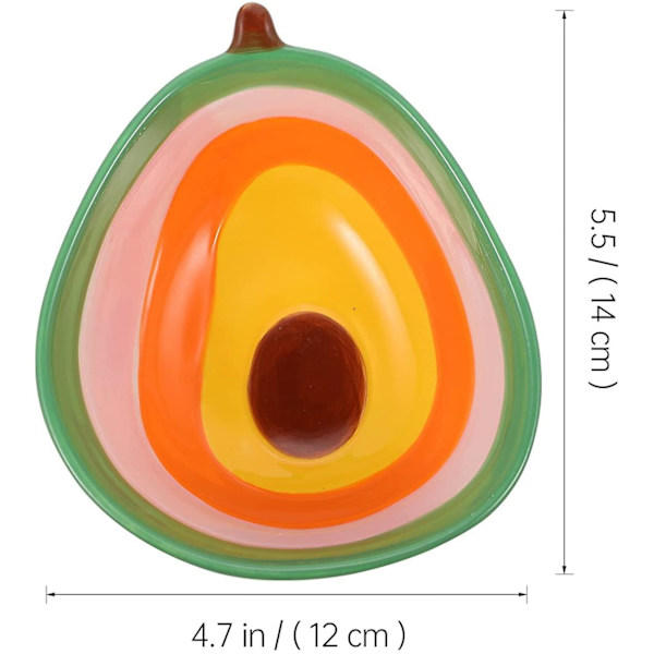Keramisk salladsskål Spannmålsskål Pastaskålar Söta fruktformade skålar för soppa Fruktfat Barnmatbehållare 5 tum Dumpling Plate (Avocado)