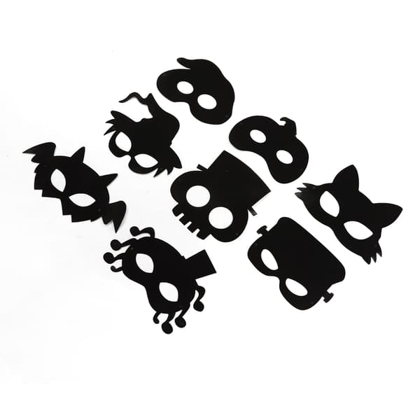 8 Set Halloween Skrapmask Konst Kit Regnbåge Skrappapper Djur Ansiktsmasker Barnhantverk