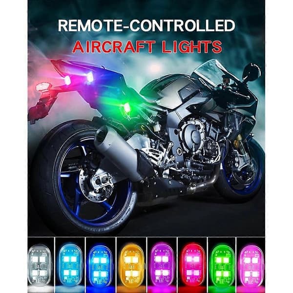RGB Bil Stroboskoplys Motorcykel LED Blitz Positionslys Trådløse Fly Helikopter Advarselslys Tilbehør