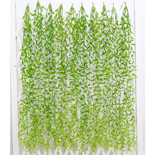 2 stk kunstig hengende plante, 95 cm kunstige planter Eføy pileblader plastplanter-b