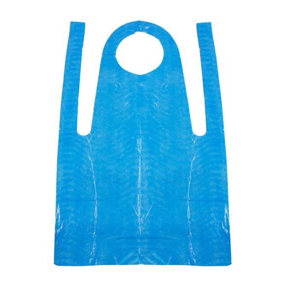 【BQ】Kjøkken fortykket plastforkle Lett justerbart forkle Praktisk bærbart sliteforkle for matlaging Blue 96*60cm