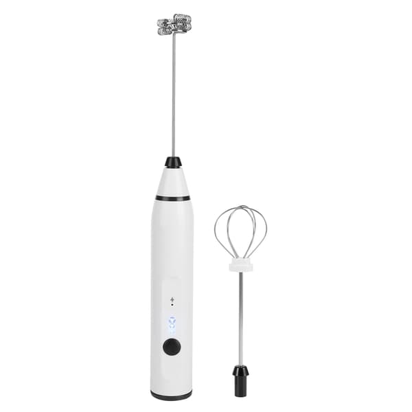 USB Oppladbar Mini Melkeskummer for Kaffe Latte Varm Sjokolade Hvit