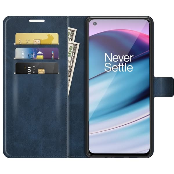 【BQ】OnePlus Nord CE 5G - Solid Läder Fodral - Blå 65