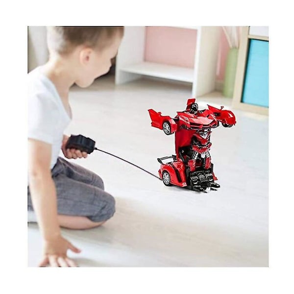 Robotbil, der transformerer legetøj med fjernbetjening Red