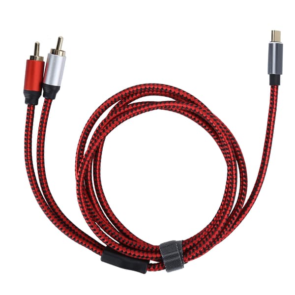 Guld Plating TypeC Han til 2RCA Han Audio Kabel til Mobiltelefon Tablet Laptop (1,5m)