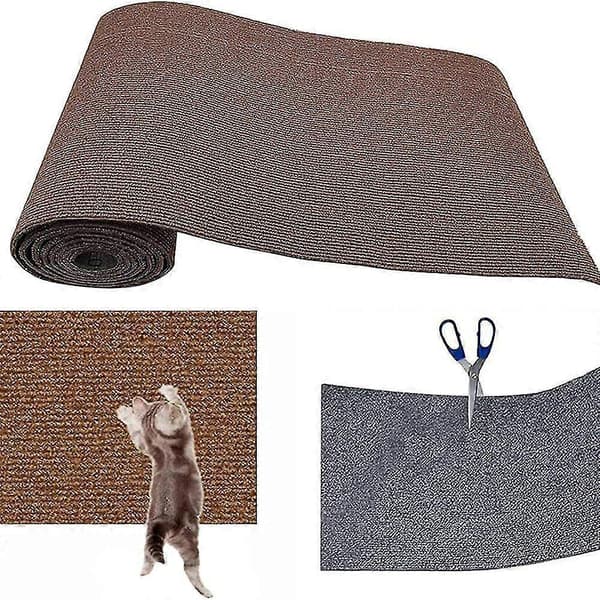 【BQ】Klipbar selvklæbende kradsemåtte til katte, sofapuder mod kradsemærker, kæledyrstilbehør til katte Lysegrå Light Gray Large