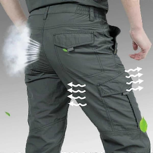 【BQ】Mænds lette slanke vandtætte hurtigtørrende åndbare cargobukser army green M