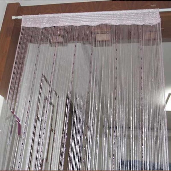 1x2m Romantisk Enfärgad Fringe Beads Kedjedörr Gardin String Drape Black