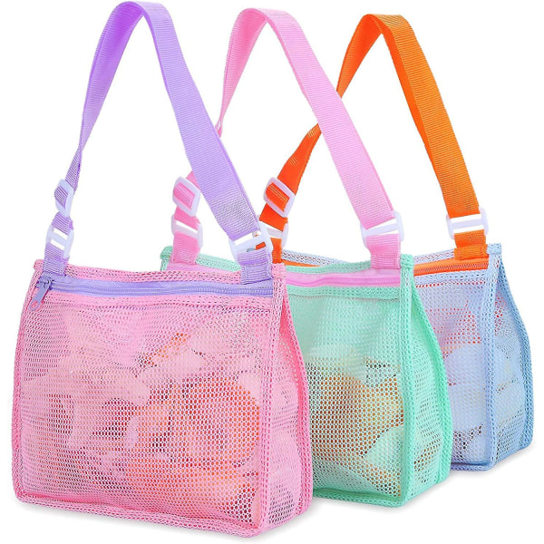 3 Pcs Mesh Beach Tote Bag Portable Travel Large Mesh Beach Bag
