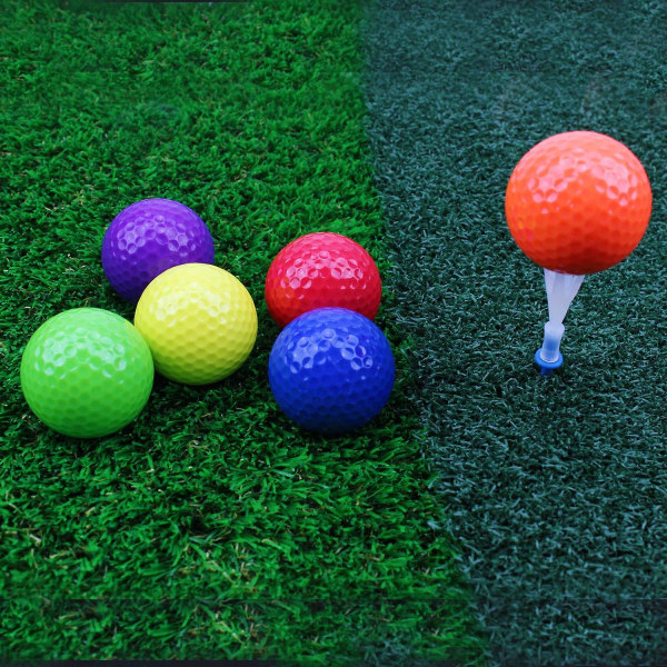 12 stk blandet farvet golfbold, driving range golfbolde