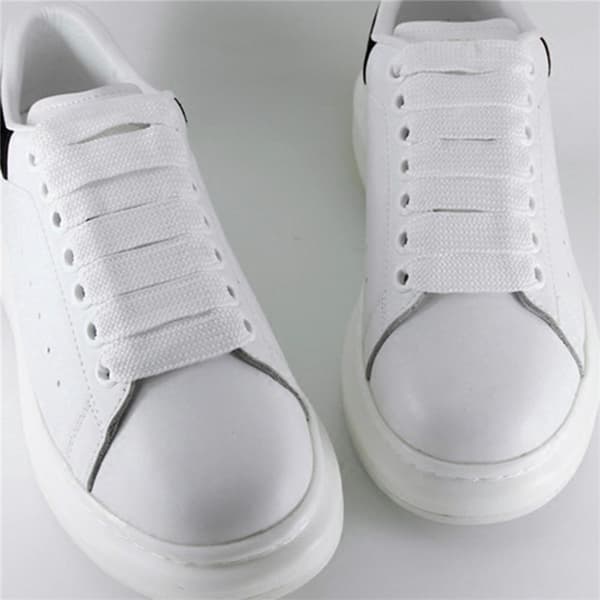 【BQ】3 Farver 1,5 cm Brede Snørebånd Unisex Polyester Snørebånd Dobbelt white null