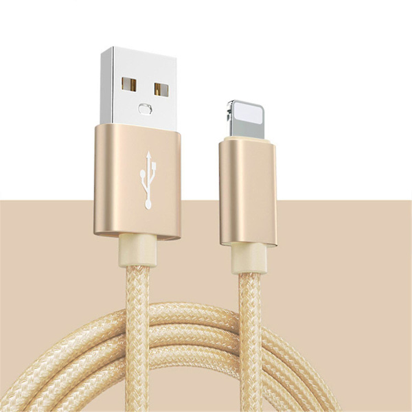 Til Samsung Galaxy Iphone Type C Usb-c 1m Data Ladekabel Hurtig Oplader Kabel Flettet Gold iphone